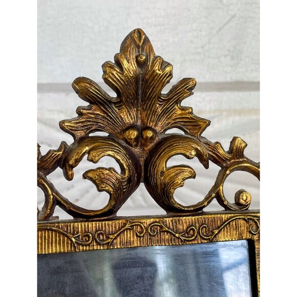 Antique Art Nouveau Ornate Brass Gold Easel/hanging Frame Leaf Scrolling - Picture 8 of 16